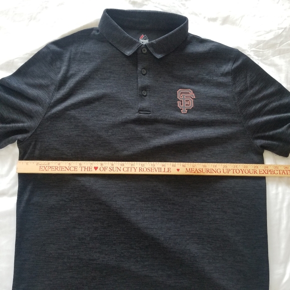 SF Giants Majestic XL Gray Short Sleeve Polo Shirt - Picture 6 of 9